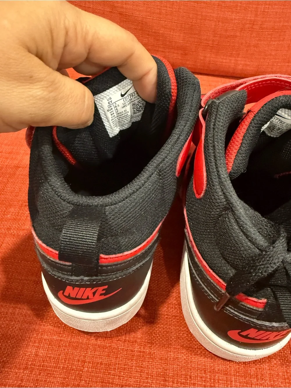 Nike court borough Mid 2 high top sneakers in Red and Black